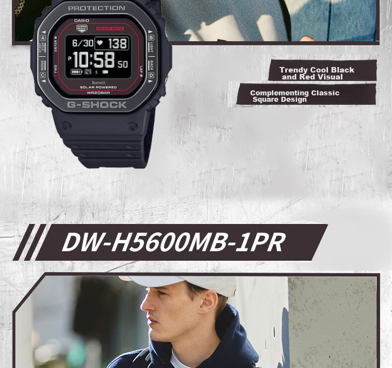 CASIO Men's G-SHOCK Smart Square Sports Digital Watch DW-H5600MB-1APR 5