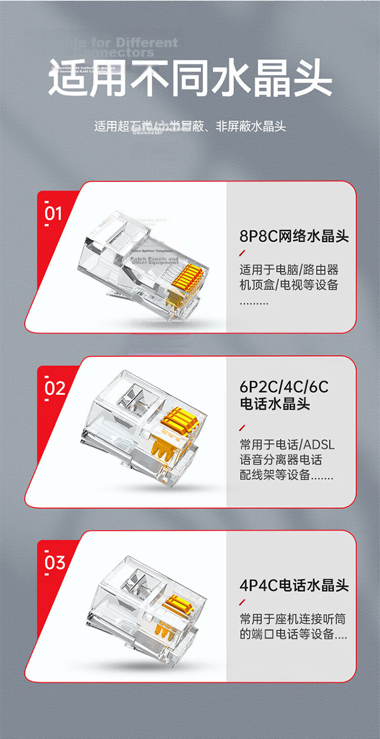 SAMZHE Seven-Category Multifunctional Network Cable Crimper, RJ45 Connector Crimping Tool for Network And Telephone Cables, Home Tool GDX-789 9