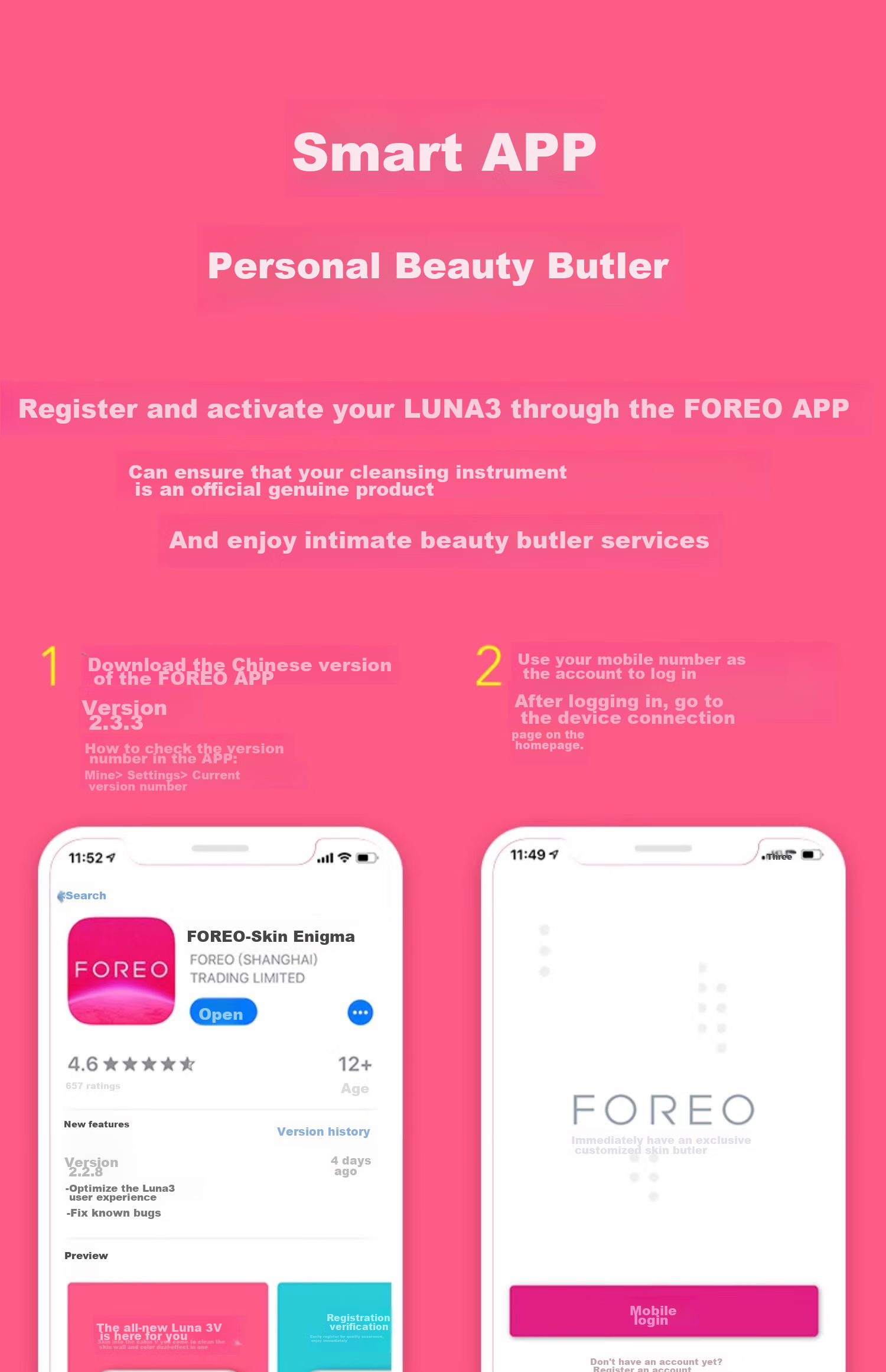 FOREO LUNA 3 Facial Cleansing Brush Blue Electric Pore Cleansing Device Balancing Oil Control Face Cleanser 26