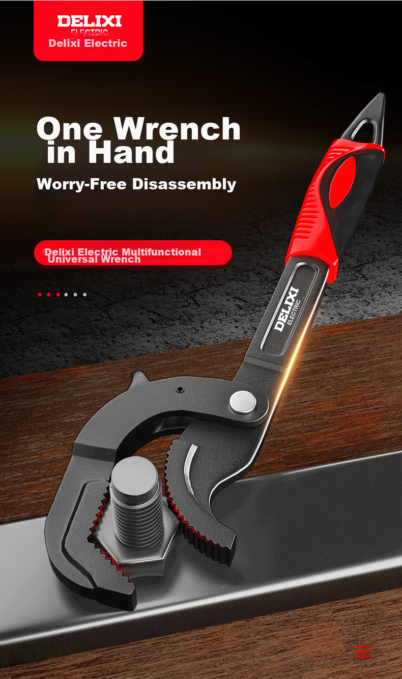 DELIXI Universal Wrench Tool Set, Adjustable Spanner, Multi-Functional Quick Wrench 1