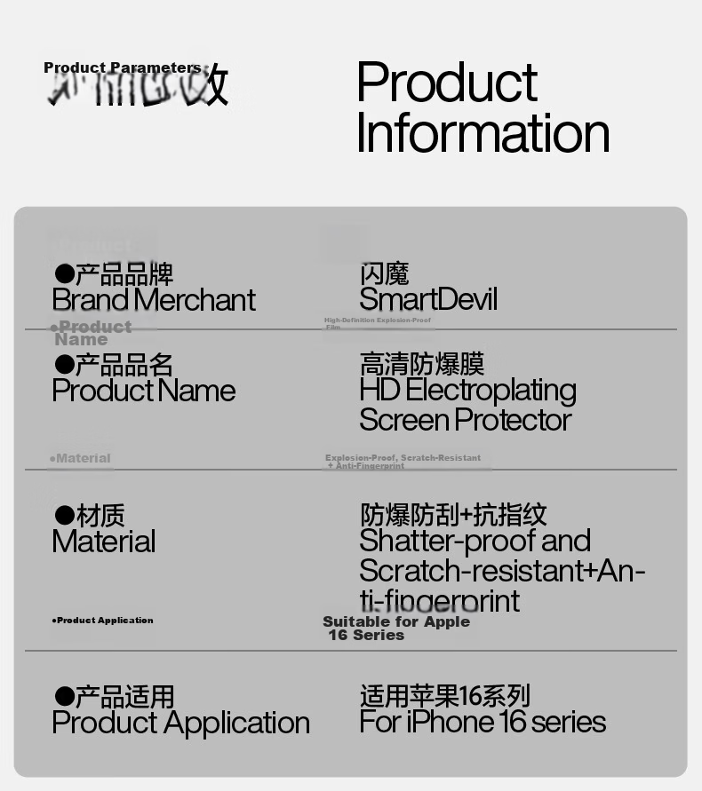 Shanmo Tempered Glass Screen Protector for iPhone 16/15, Clear, Anti-Fingerprint, Explosion-Proof, Drop-Resistant, Non-Full Coverage 19