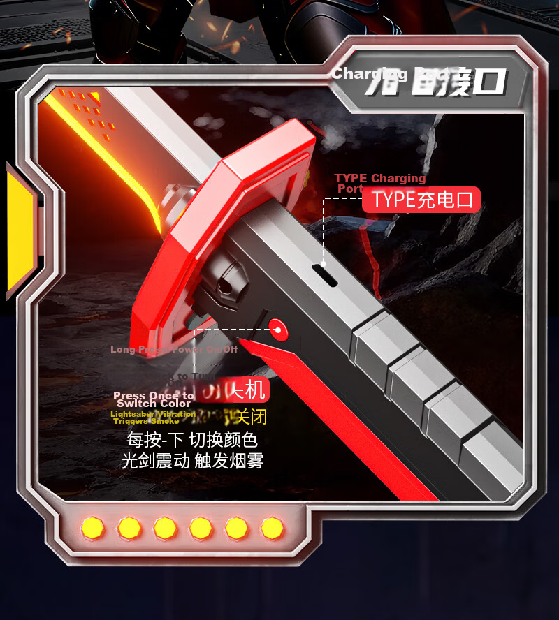 LIVING STONES 2026 Flame Sword Laser Spark Light Saber Flint Glowing Sword Kids Toy Boys Birthday Gift 14