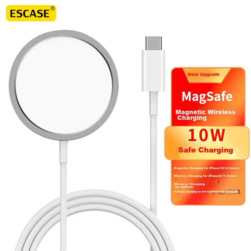 ESCASE Wireless Charger Magsafe Magnetic Charging Adapter for Huawei Mate60 Pro Apple iPhone 18 Pro AMX Phone Earphones AirPods 5/4/3 Pro 2nd Gen FM13 Pro