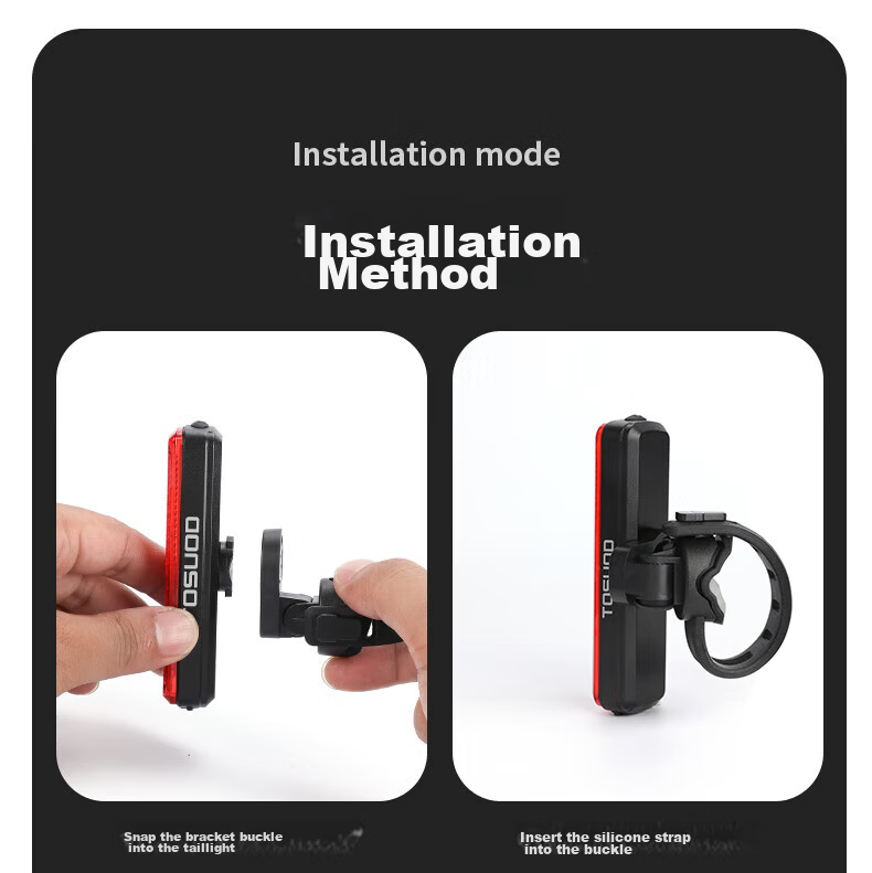 Captain Tas Bicycle Tail Light Type-C Rechargeable Waterproof Safety Night Riding Warning Road Mountain Bike Tail Light Accessory 11