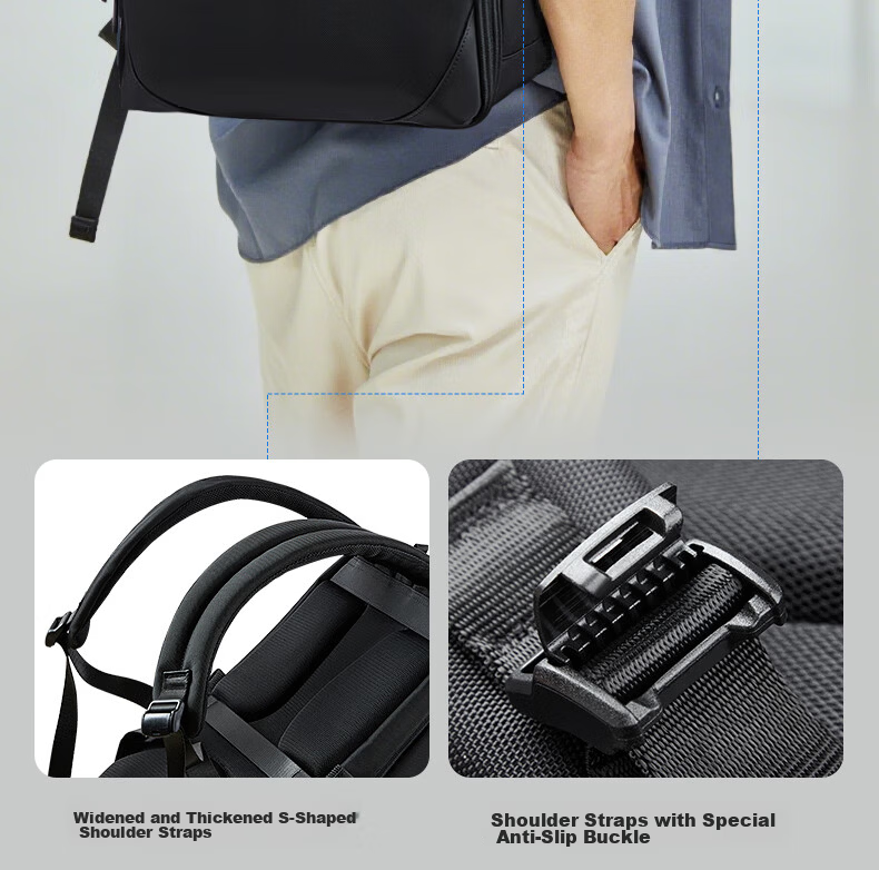 Hanke 30L Expandable Laptop Backpack 17-inch Classic Black Unisex Travel Commuter Business Large Capacity School Bag 31