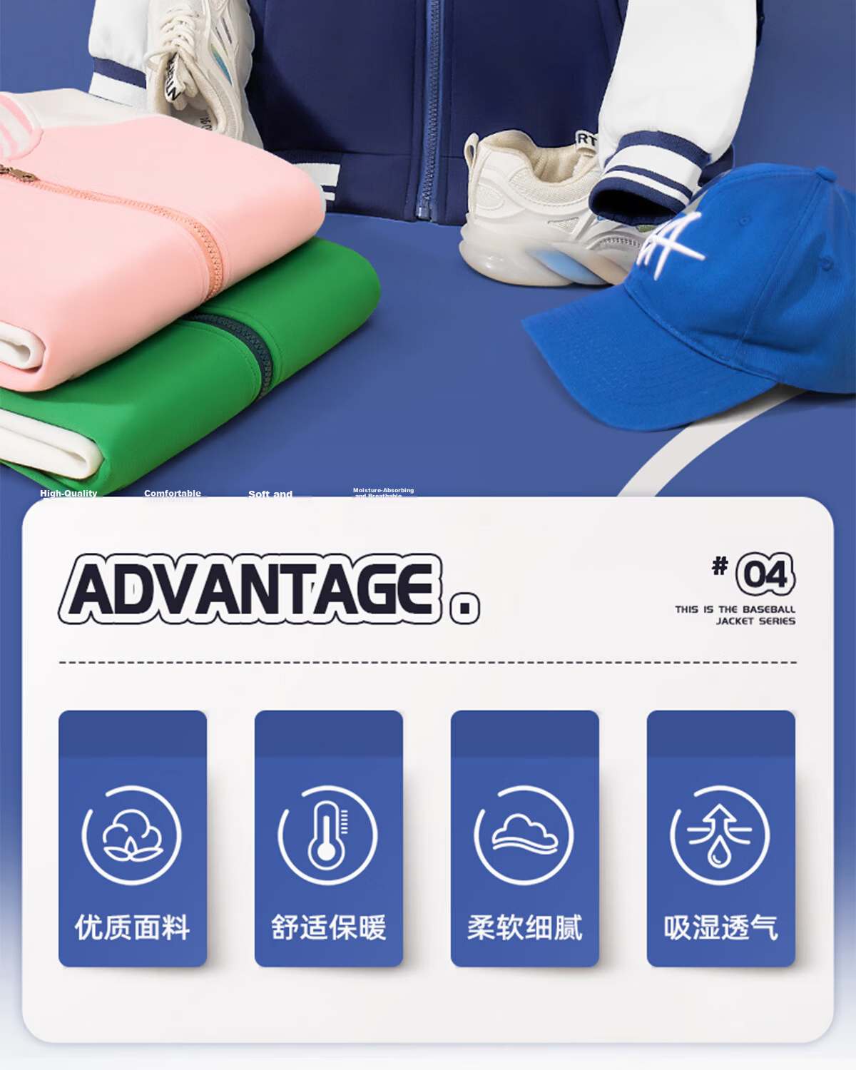 Langsha Boys and Girls Children's Baseball Jacket Set Spring Breathable Zipper Jacket Durable Sports Pants Navy Blue 140 5