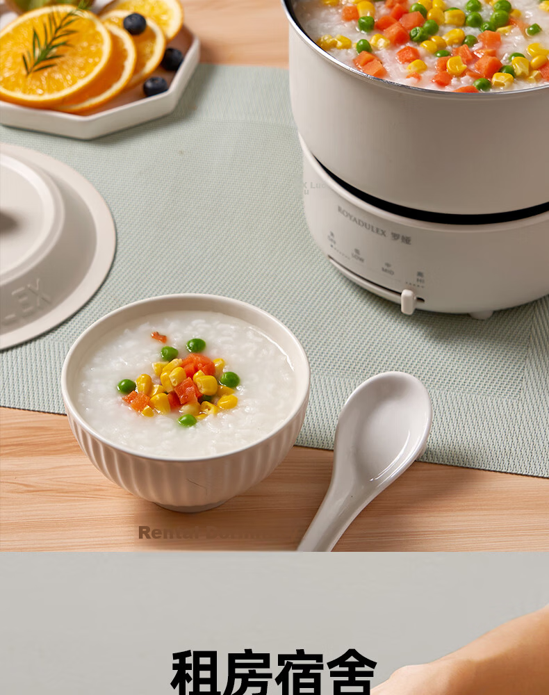 ROYALTY LINE Portable Electric Cooking Pot 1-2 Person Electric Stew Pot Porridge Cooker Small Soup Pot Baby Food Multi-Functional Electric Cooker 0.8L Nordic Green 19