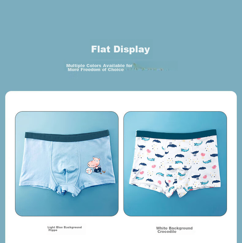 Bingxue Kapok Boys' Children's Underwear A-Class Cotton 3A Antibacterial Breathable Sweat-Absorbing Boxer Briefs for Boys 14
