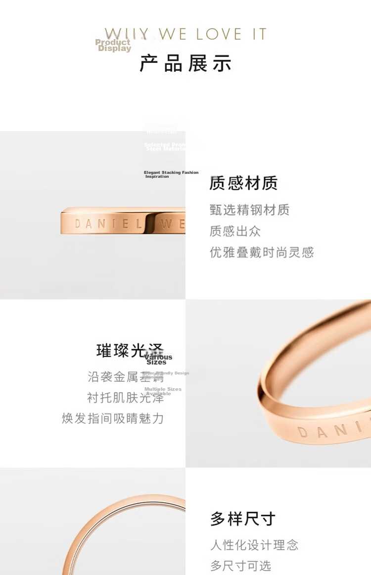 Daniel Wellington DW Couple Rings Classic Rose Gold 54+64 Couple Rings 018+023 [520 Gift for Girlfriend] 5