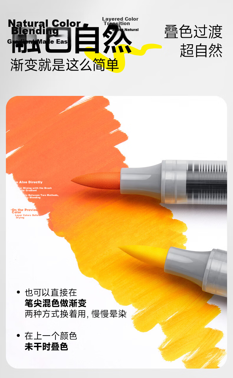 Touch Mark [Super Popular] Tachi Direct Liquid Acrylic Marker, 84 Colors, Soft Tip, Intelligent Ink Control, Non-Bleeding, Watercolor Pen, Student Art Supplies, Children's Birthday Gift 6