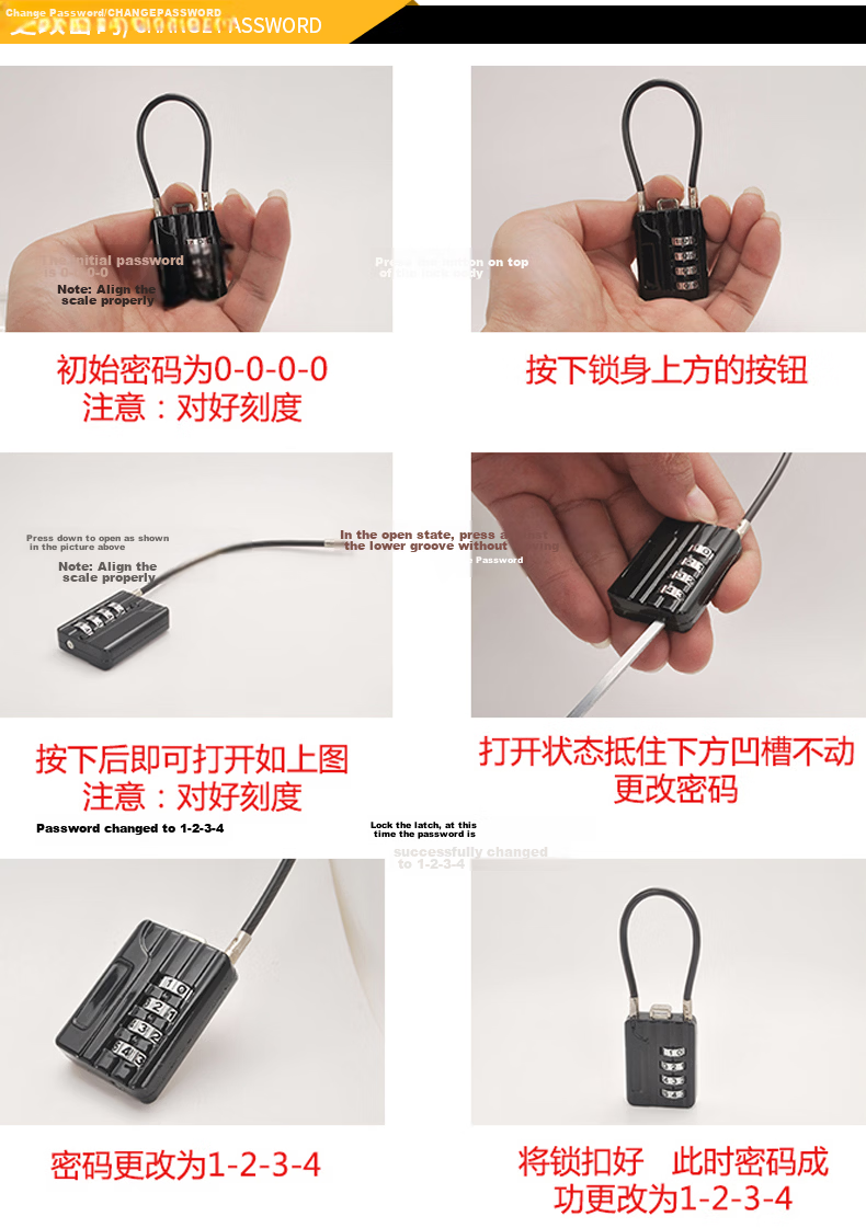 RESET Small Combination Padlock Helmet Steel Cable Lock Luggage Lock Backpack Schoolbag Trolley Case Password Lock Gray 10cm 13