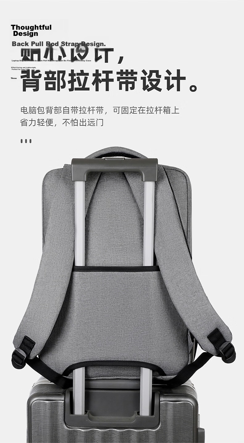 Milooky Men's 17.3/18 Inch Laptop Backpack High-End Business Travel Large Capacity Bag 10