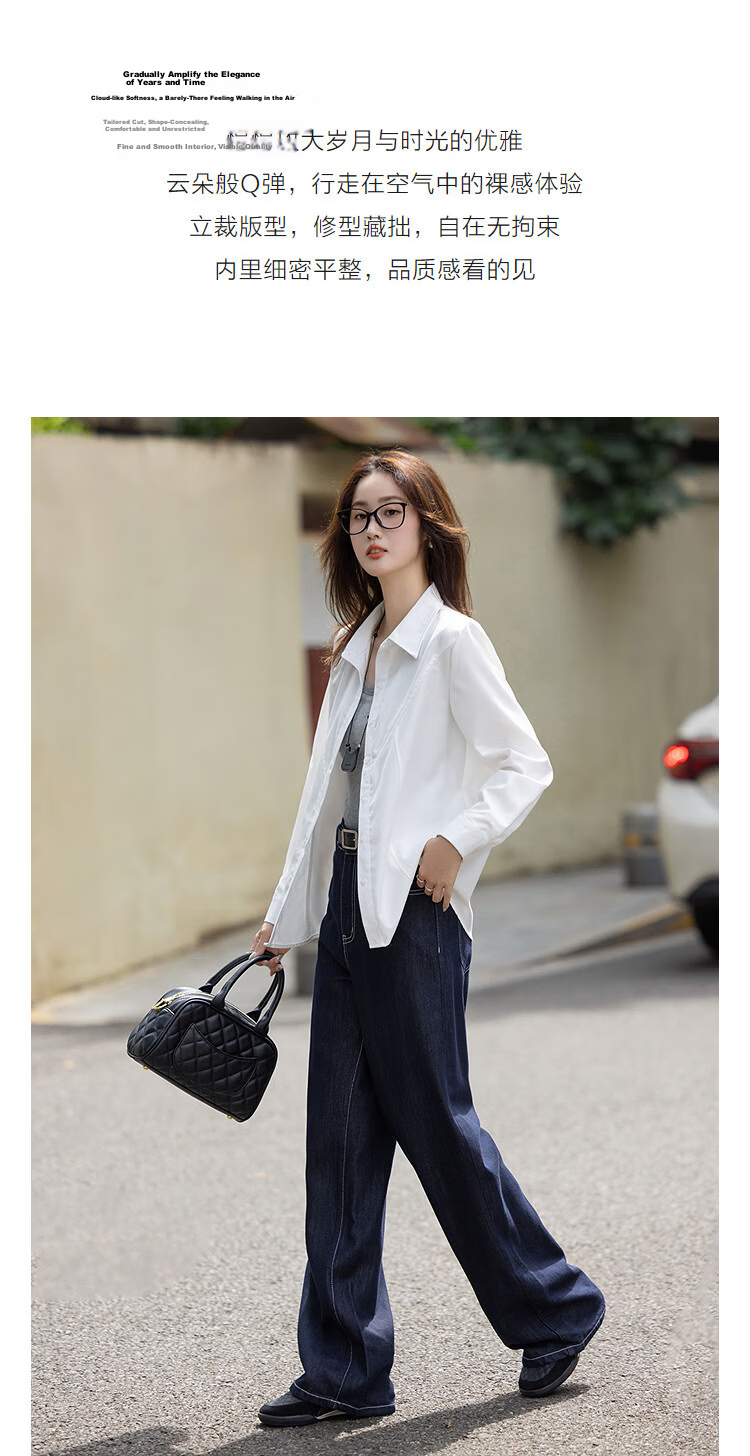 Dme Commuter Comfort Zone Autumn Minimalist Lapel Shirt with Design Stitching and Tailored Fit Slimming Blouse for Women 4