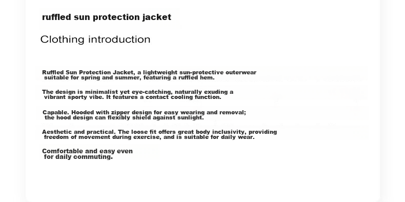 MJ STYLE Ruffled Hooded Sun Protection Jacket for Women 2026 Spring Summer New Loose Cool Lightweight Simple Commuter Top 7