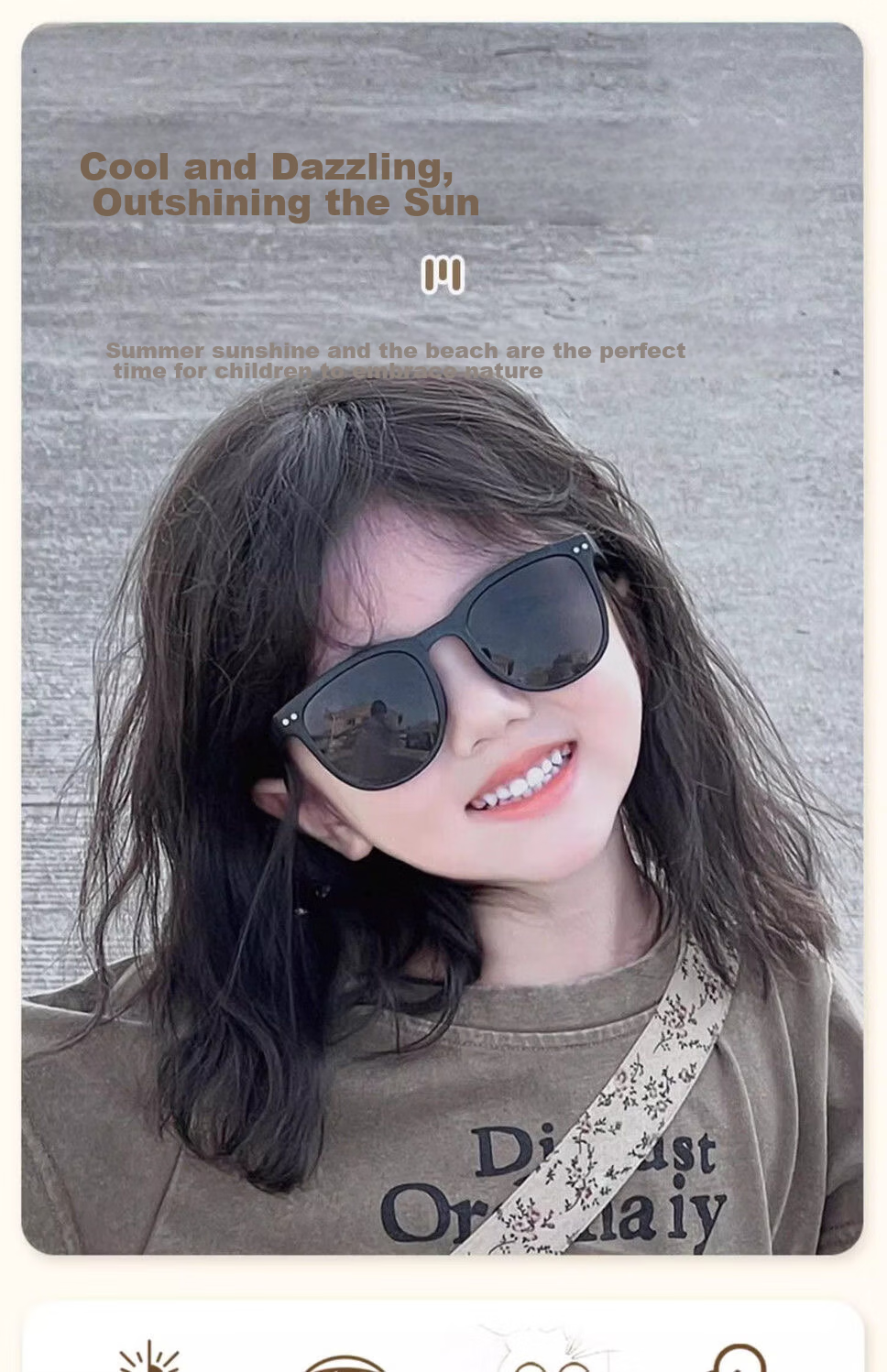GOGOSOON Children's Sunglasses 2025 Boys Girls Summer UV Protection Foldable Sun Glasses Baby Sunglasses 1