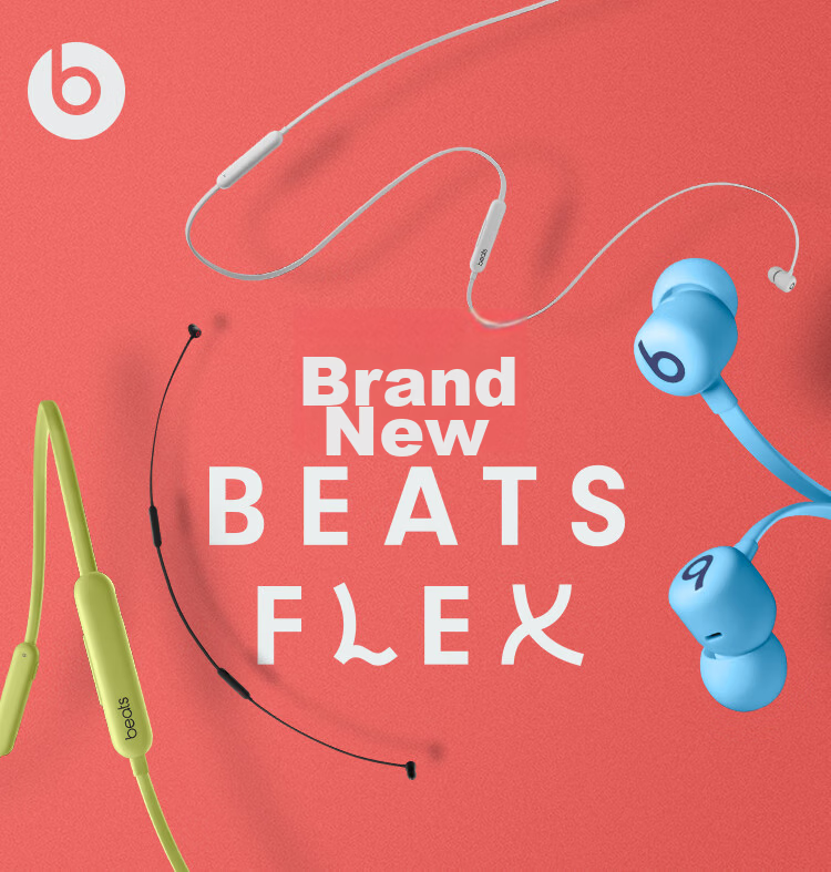 Beats Flex Bluetooth Wireless In-Ear Headphones [Qixi Gift] Neckband Earphones with Microphone for Calls, Compatible with Apple And Android Devices, Grapefruit Yellow 1