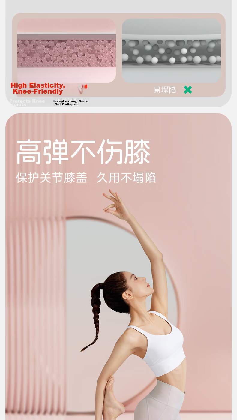 Yottoy Yoga Mat Fitness Mat TPE Non-Slip Thickened Extra Wide Extra Long 185*80cm Unisex Exercise Mat for Home Use 6