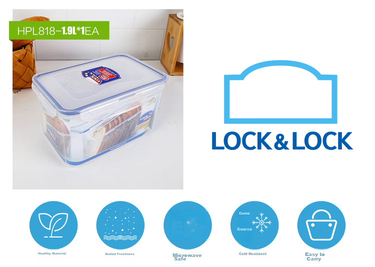 LOCK&LOCK Plastic Sealed Food Storage Containers Set, Kitchen Freezer Food Preservation Storage Box, 7-Piece Set 4