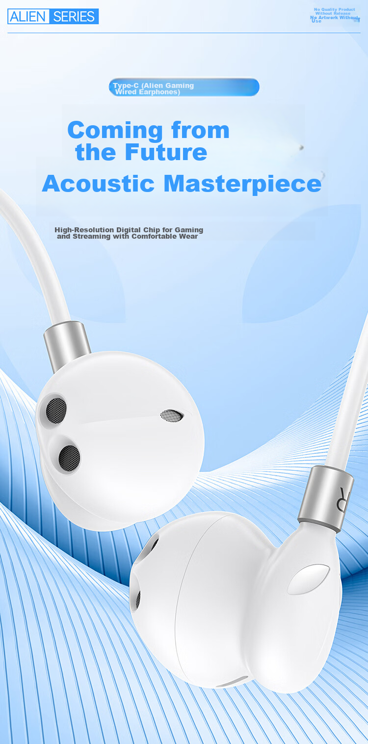 DOOSEYUON [2025 Alien Edition] Apple Wired Earphones Type-C Compatible with IPhone 17 Plus, 16, 15 Pro Max, IPad Pro, Huawei Nova 13 1