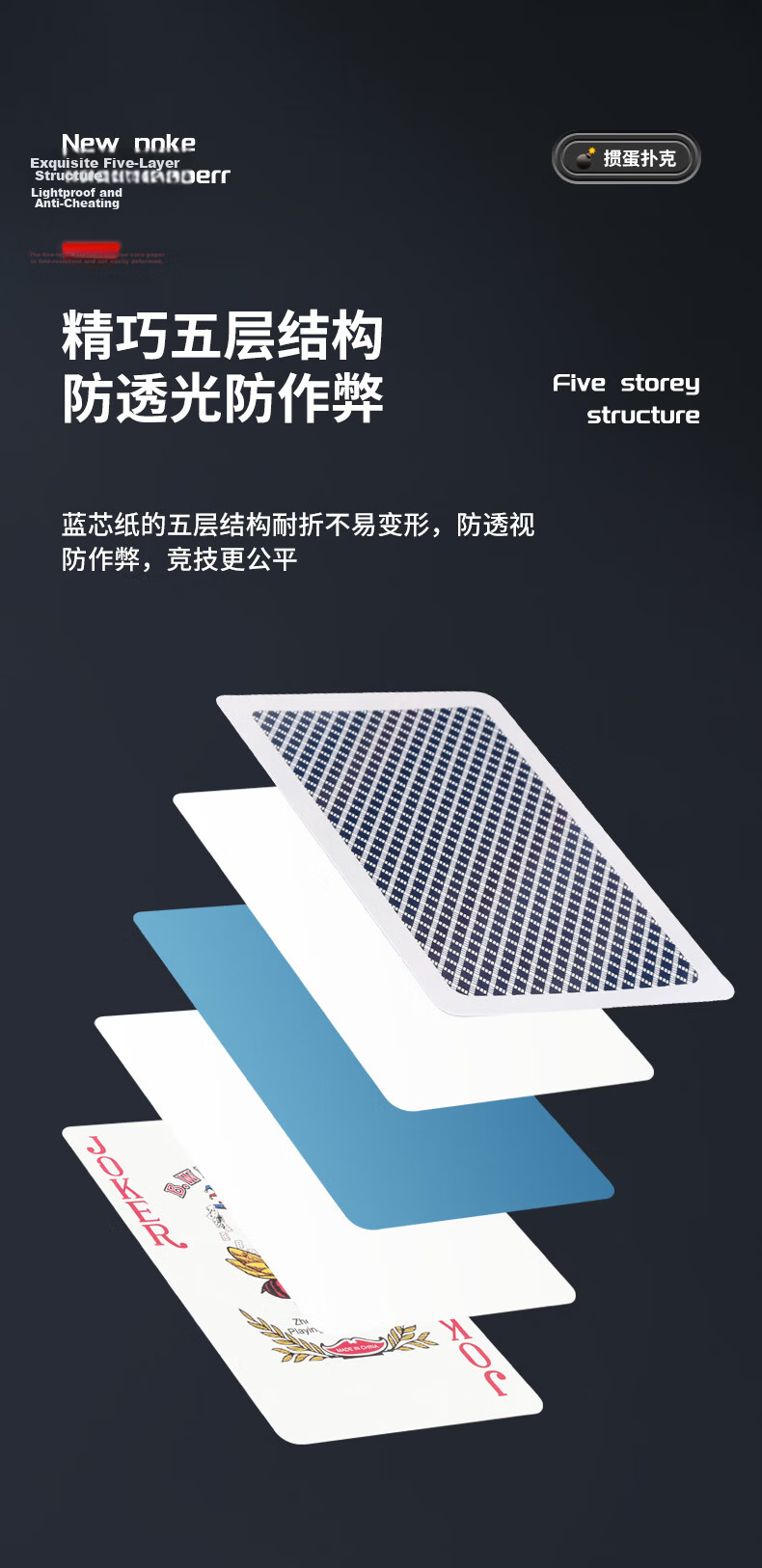 Miaoji Guandan Special Playing Cards Blue Core Cloth Texture Paper 92 Blue 20 Decks for Party Camping 3