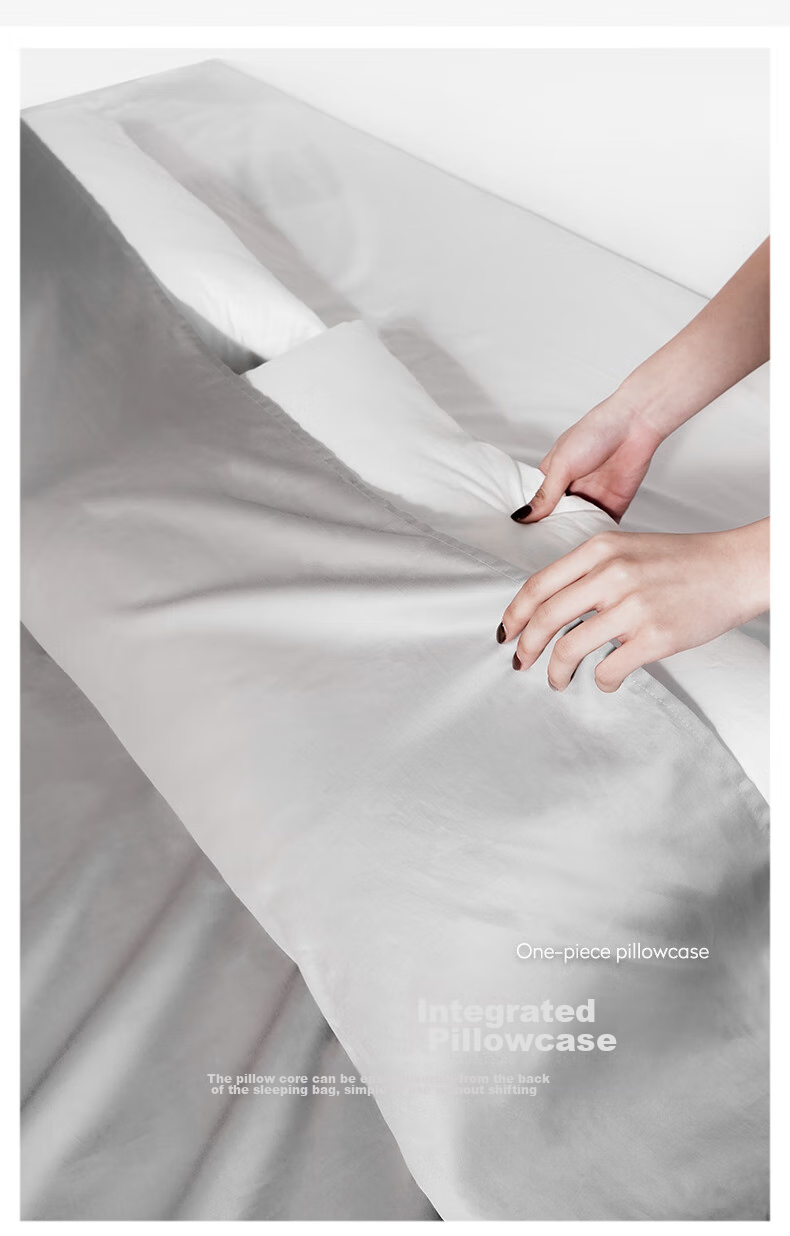 Pack All Xinjiang Cotton Pure Cotton Dirt-Proof Sleeping Bag for Business Trips, Hotels, And Vacations, 60S Satin Cotton Skin-Friendly Portable, Gray Double Size 7