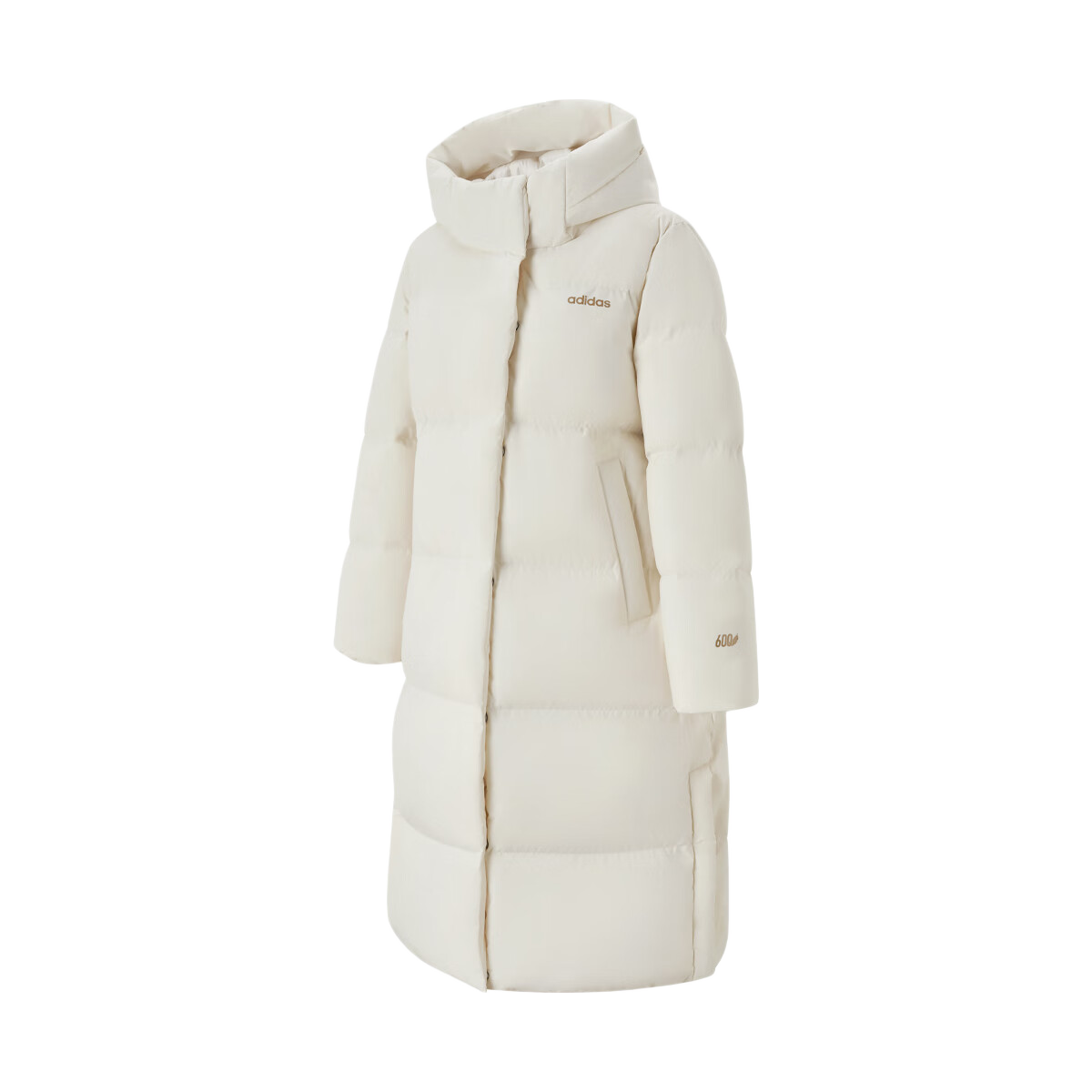 Adidas Women's Long Hooded Down Jacket Winter Fashion Trendy Sports Comfortable Warm Coat Wonder White XL