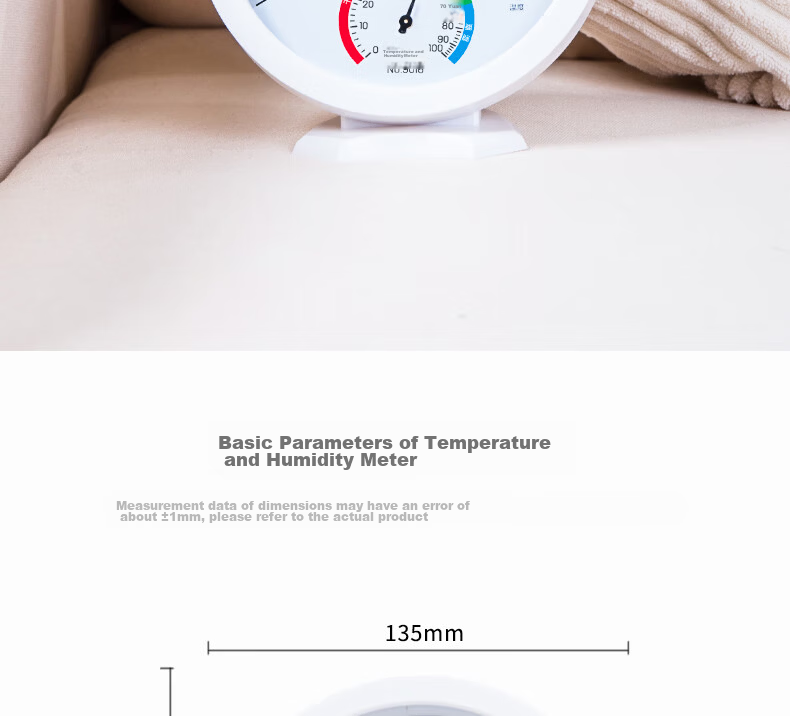 Deli Mechanical Thermometer And Hygrometer for Bedroom Temperature And Humidity Monitoring, Large Dial Display without Battery, Green, LE552 2