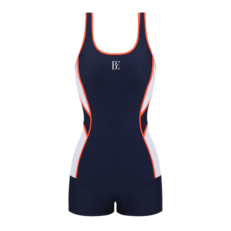 BALNEAIRE MIX Series One-Piece Swimsuit for Women, Fashionable Color-Block Slimming Conservative Boyshort Swimwear for Swimming And Vacation, 61252 XL