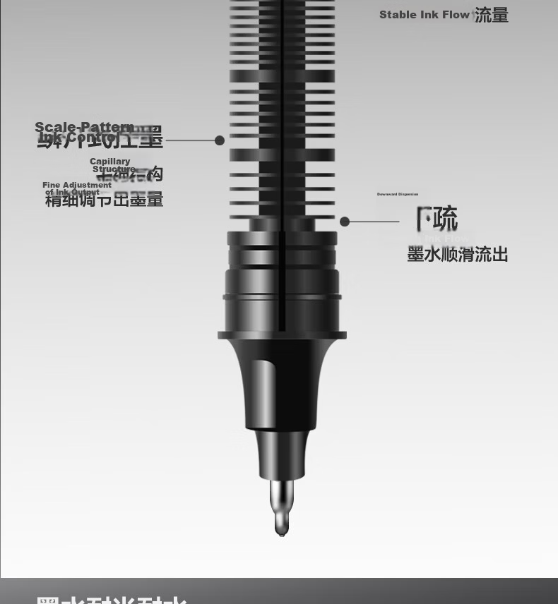 Deli Full Needle Tube Refillable Gel Pen Rollerball Pen for Office And Student Use, Signature Pen, Meeting Pen, 0.5mm, 12 Pens/box, S857 4