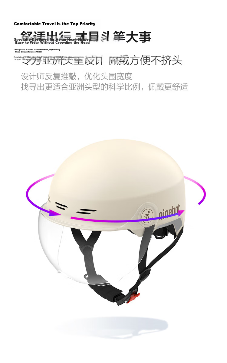 Ninebot Accessories, All-Season 3C Quality Helmet for Electric Scooters, Half Helmet, White (Suitable Accessories for Skateboards And Balance Bikes) 2