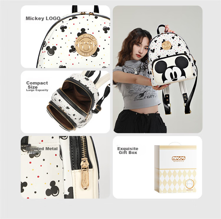 Disney Mickey Backpack for Women Shoulder Bag Gift Box Birthday Present 45