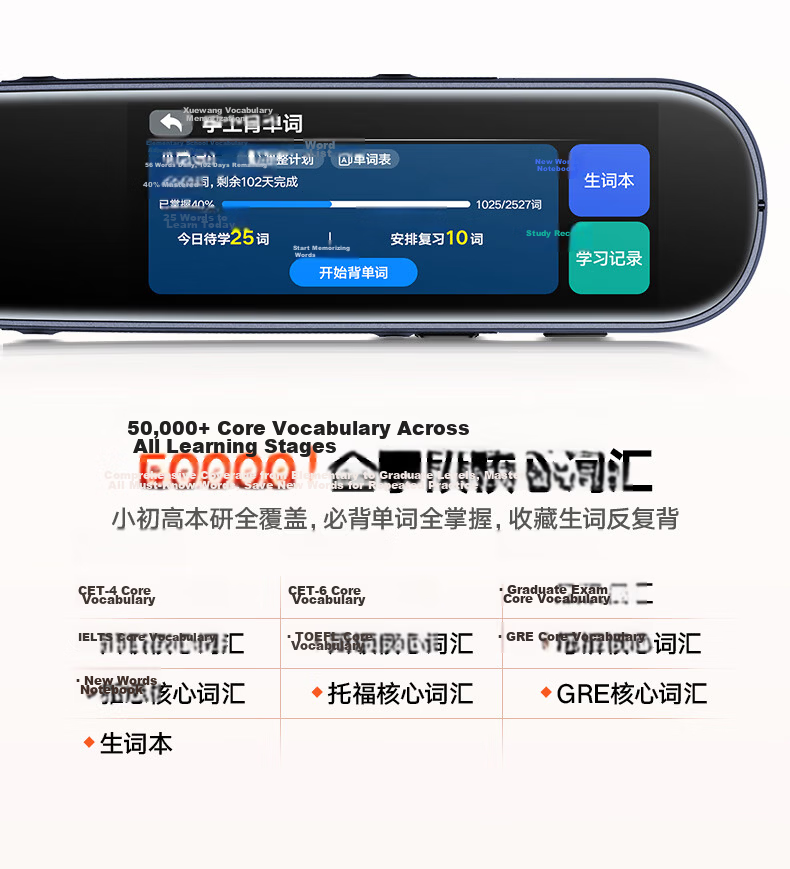 Lenovo Lai Ku Dictionary Pen V66, 8GB, Scan And Read Translation Pen, English Learning Vocabulary Machine, Scanning for Questions, Offline Translation, Portable Learning Device, 3.99 Inches 13