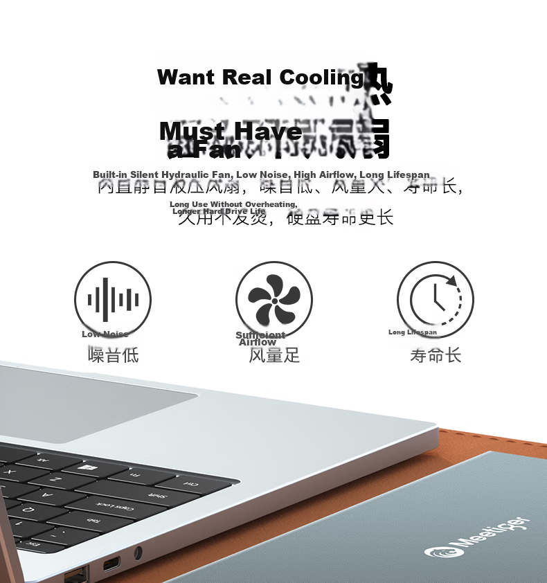 Mihu 3.5 Inch Hard Drive Enclosure USB 3.0 External Hard Drive Case with Built-in Fan SATA Mechanical Desktop Laptop External Box D3A 14