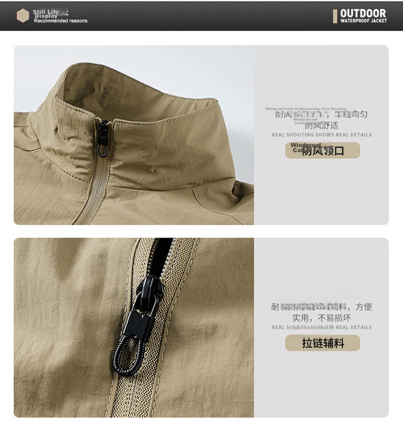 ROMON Men's Summer Breathable Stand Collar Jacket Sports Outdoor Sun Protection Coat Gray 3XL 20