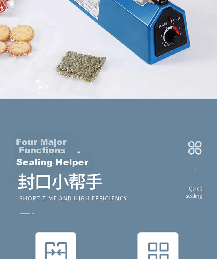 BJ Hand-Pressed Sealing Machine, Household Plastic Sealing Machine, Food Packaging Machine, Tea Bag Heat Sealing Machine, Commercial Precision Iron Sealing Machine, 30cm 2