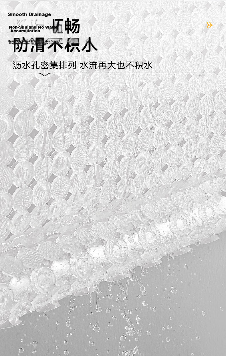 Boneng Bathroom Non-Slip Mat, Shower Room Foot Pad, Elderly Bathing Anti-Fall Mat, Bathroom Mat, Square 36x80cm 10