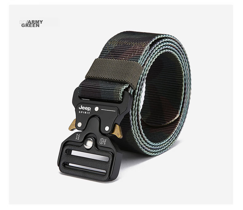 JEEP SPIRIT Magnetic Buckle Functional Belt for Men, Casual Outdoor Canvas Woven Nylon Canvas Military Training Belt 12