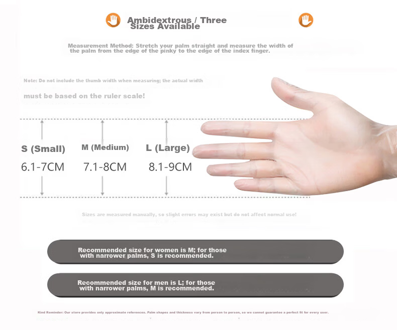 WOLSGIN Disposable Nitrile Rubber Gloves, 100 Pieces, Size S, Protective Thickened Durable Food-Grade Nitrile Gloves for Catering And Dining 5