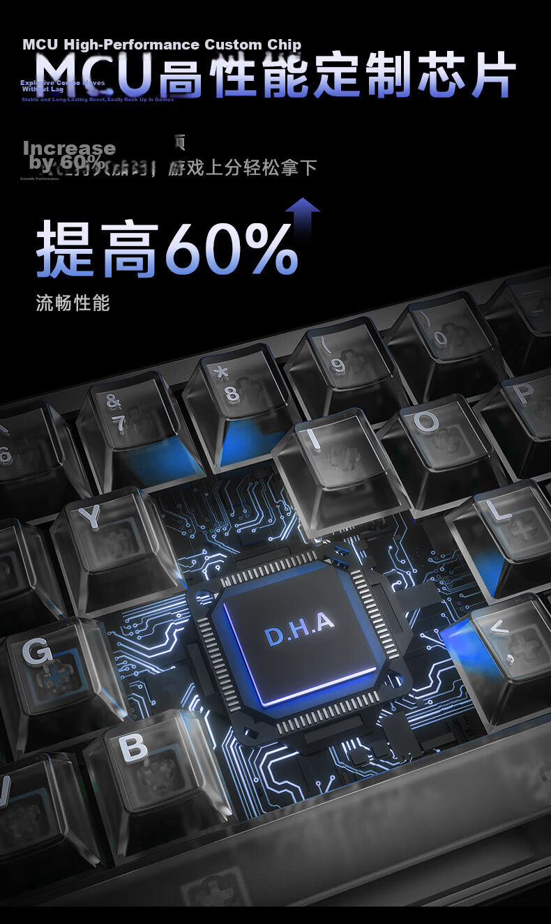DAREU COOL68Pro Magnetic Axis Mechanical Gaming Keyboard Aluminum Alloy Hot-Swappable RGB Lightbox Fearless Contract 68-Key Layout COOL68Pro Black 8