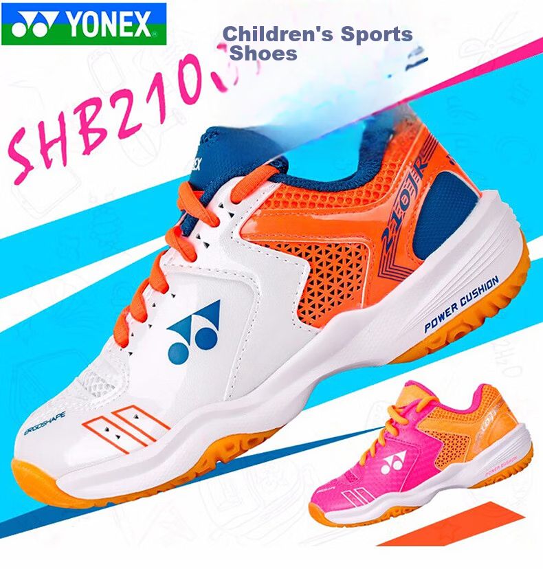 YONEX Badminton Shoes for Children And Teenagers, Breathable Sports Shoes SHB220JRCR, Off-White, Size 34 20