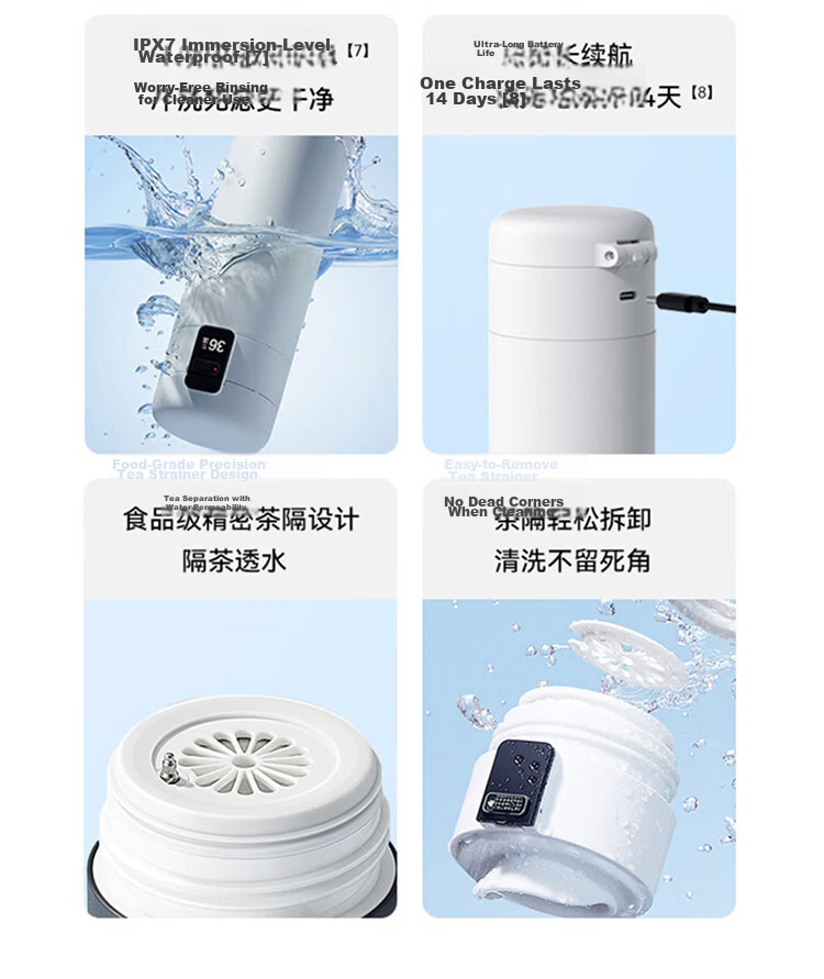 Hongmeng Smart Choice Haers Insulated Stainless Steel Large Capacity Smart Flip Lid Water Bottle Business Teacher's Day Gift for Men and Women 24