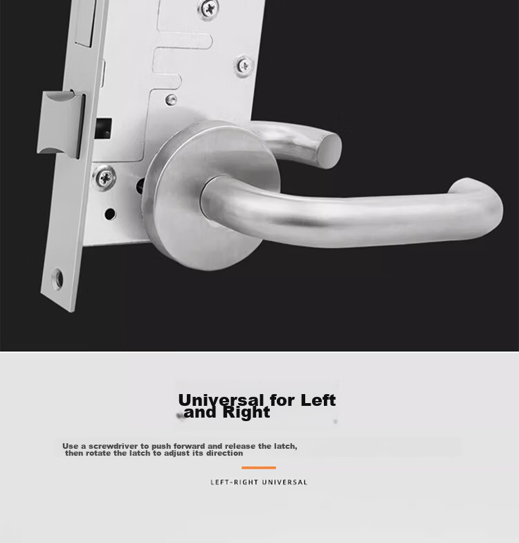 Dipu Fireproof Door Lock Stainless Steel Safety Passage Lock Fire Door Corridor Lock Premium Copper Core Fire Door Lock 6
