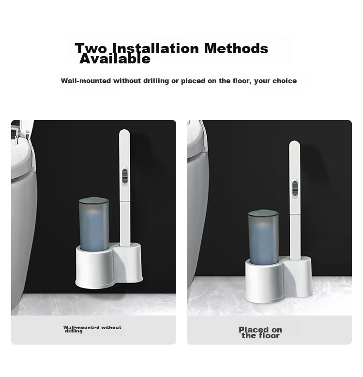 JD Jingzao Weijing Easy Disposable Toilet Brush with No Drilling, Soluble Replacement Brush Head with Cleaning Liquid 12