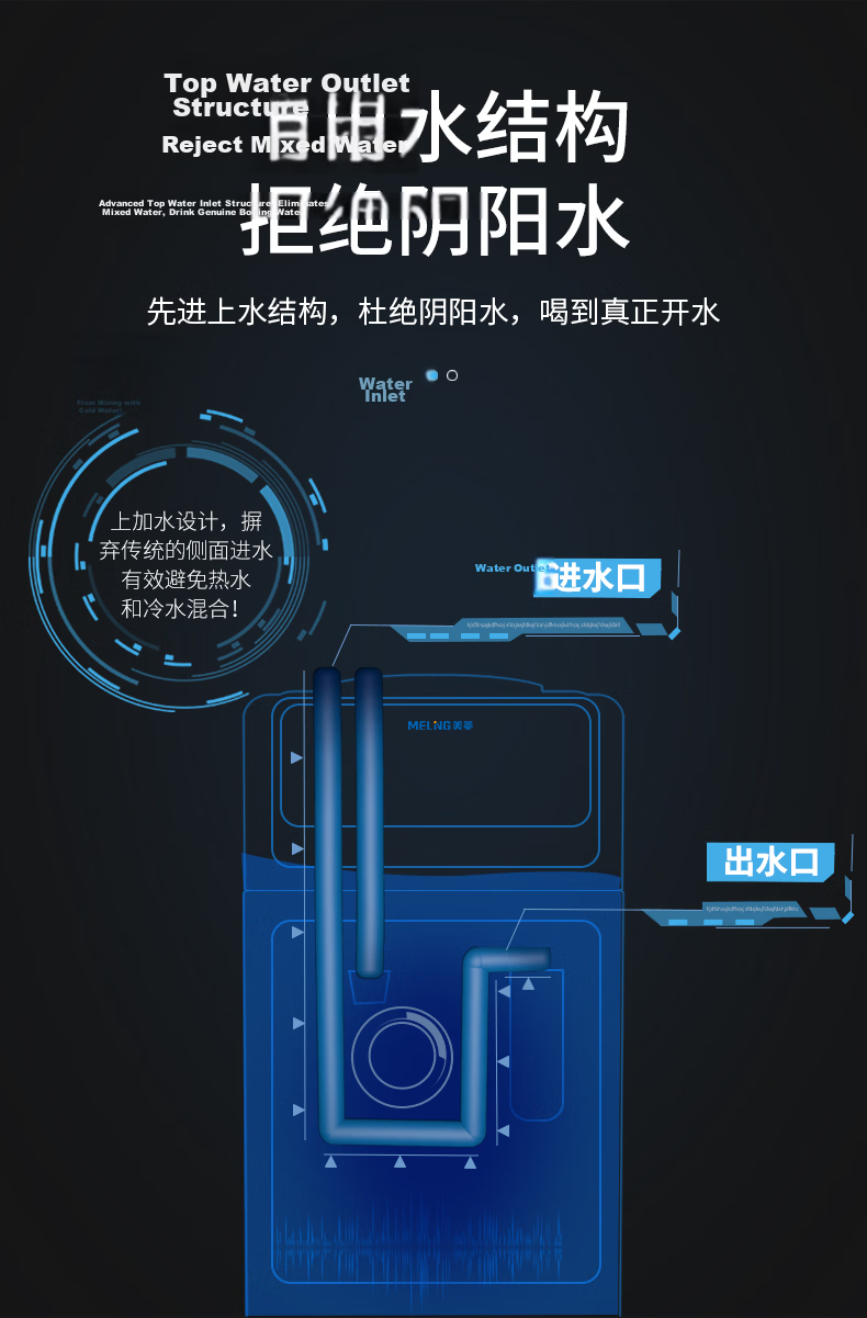 MeiLing Water Dispenser, Home And Office Use, Double-Door Cabinet Style, Hot And Cold Type, Cooling And Heating Water Dispenser, MY-L209 4