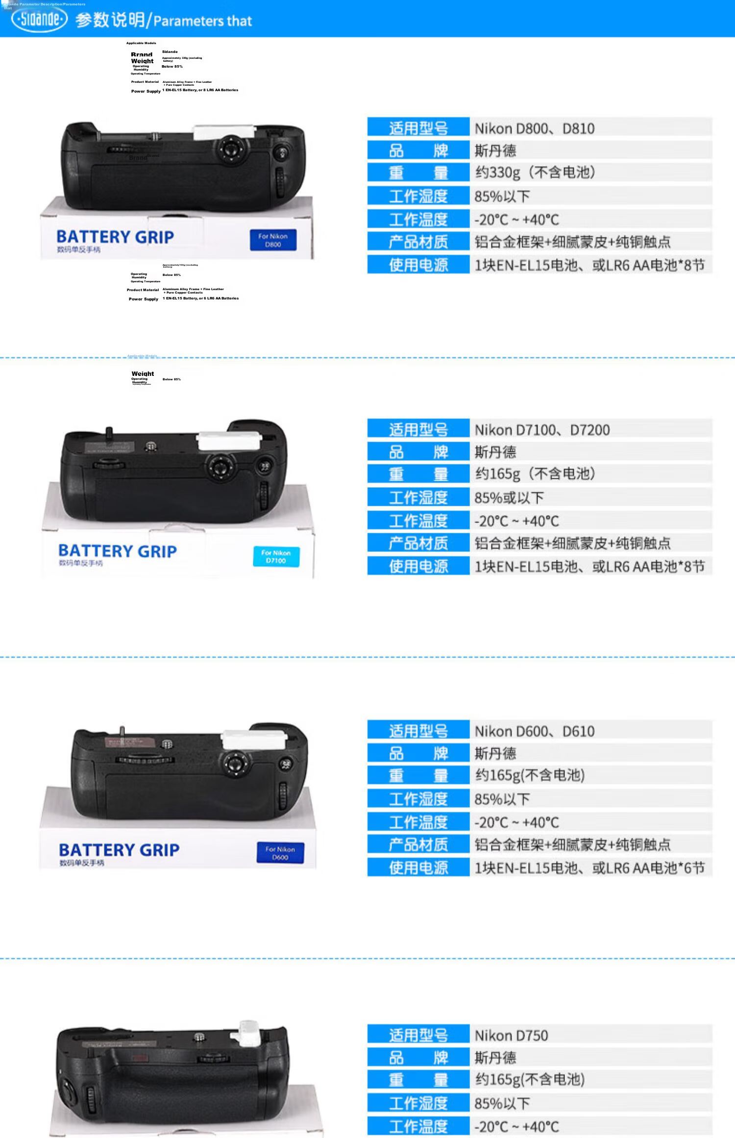 Sidande DSLR Camera Grip Compatible with Canon 5D3/5D4/5DSR (with Infrared) 3