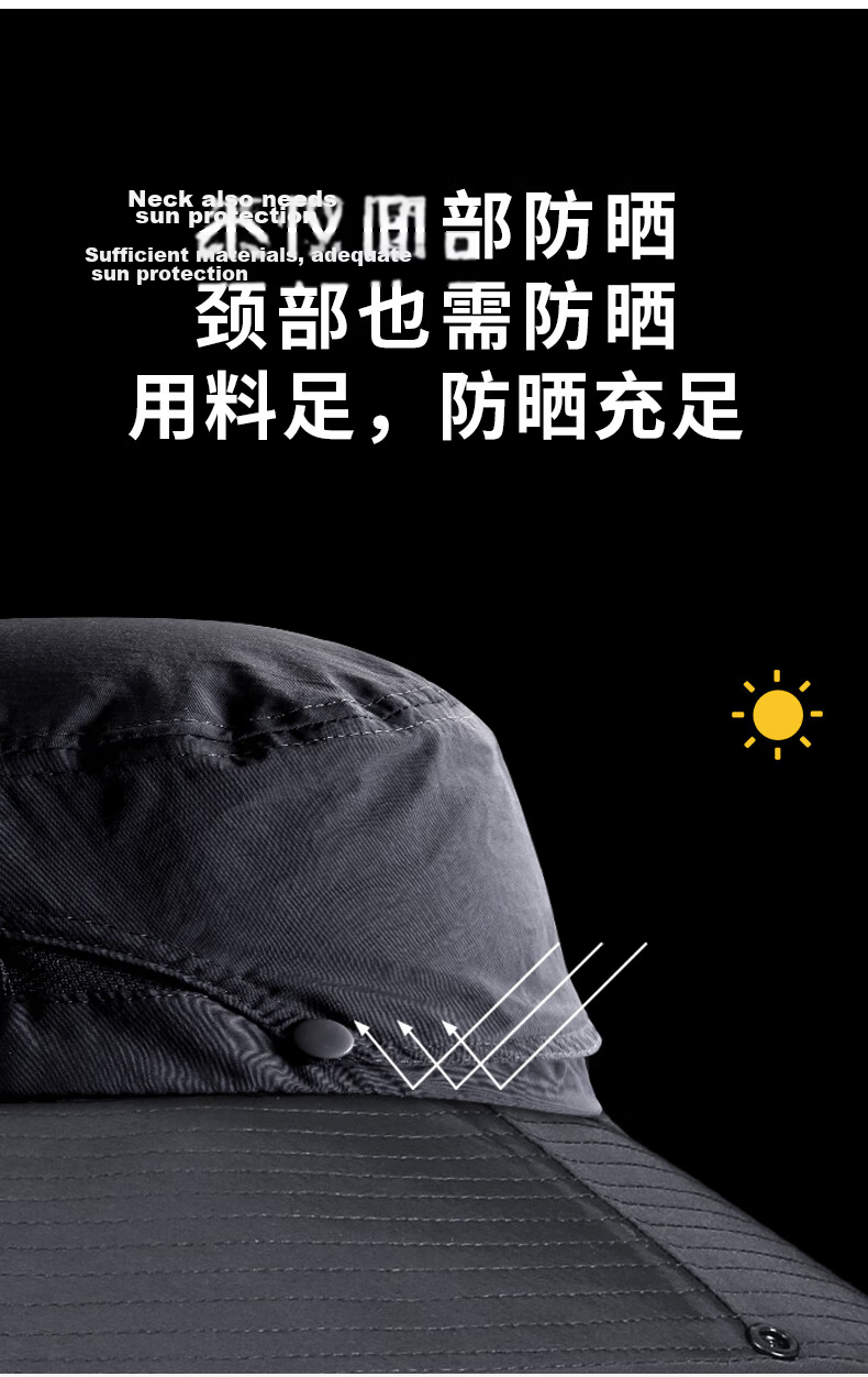 Zhanshuniao (Extra Wide Brim) Large Size Sun Protection Hat for Men, Summer Outdoor Sun Hat, Fisherman Hat for Fishing 14