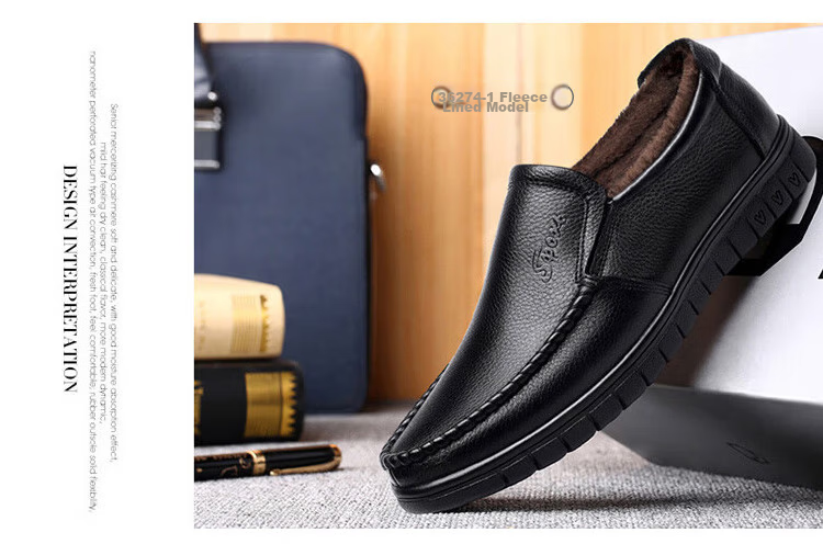 EGCHI Business Casual Shoes for Men, Leather Slip-On Shoes, Top-Grain Cowhide, Middle-Aged Footwear, 36274 Hollow-Out Style, Size 40 24