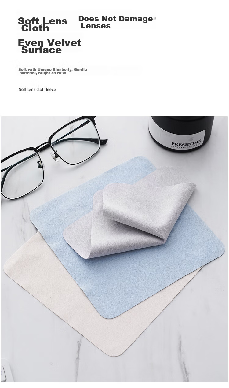 FESETE Professional Microfiber Eyeglass Cleaning Cloths, Suede Lens Wipes for Glasses and Screens, 10-Pack 4