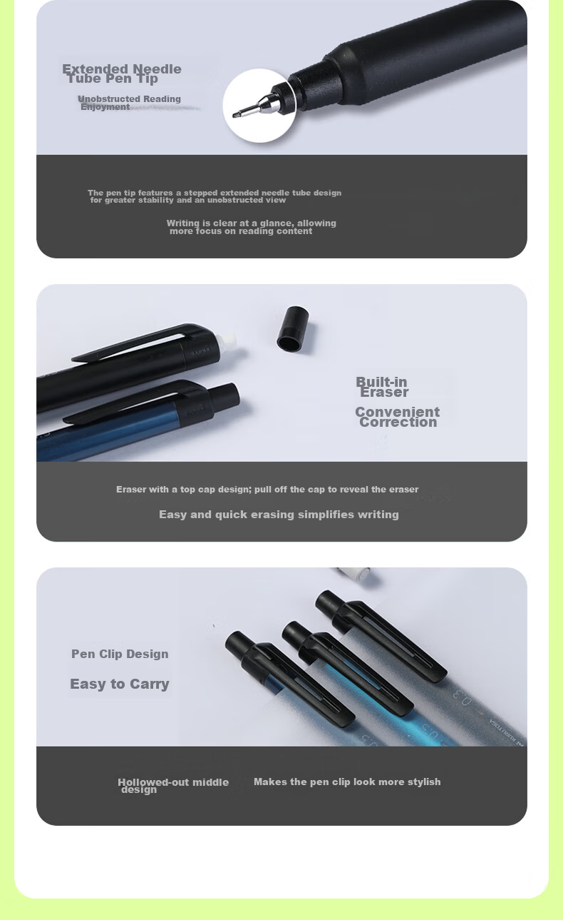 Uni Mitsubishi High-Tech Lead Core Self-Rotating Automatic Pencil Upgraded Version KURU TOGA 0.3mm Student Writing And Exam Practice Mechanical Pencil M3-KS Blue Barrel 6
