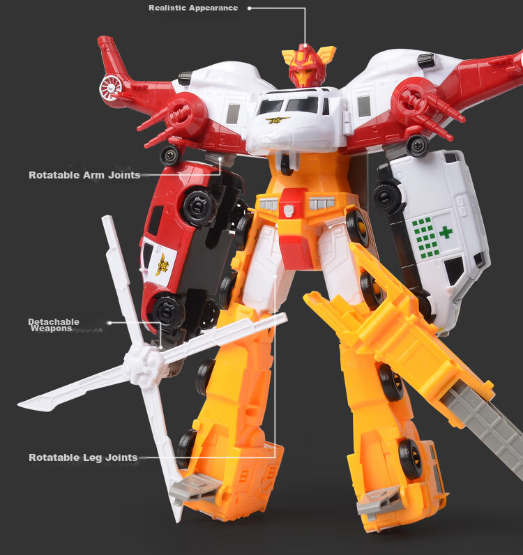 Kabaocheshen Transforming Car Toy Robot, Kabaoshen Boy's New Year Gift Entry-Level Model - Special Police Giant 8
